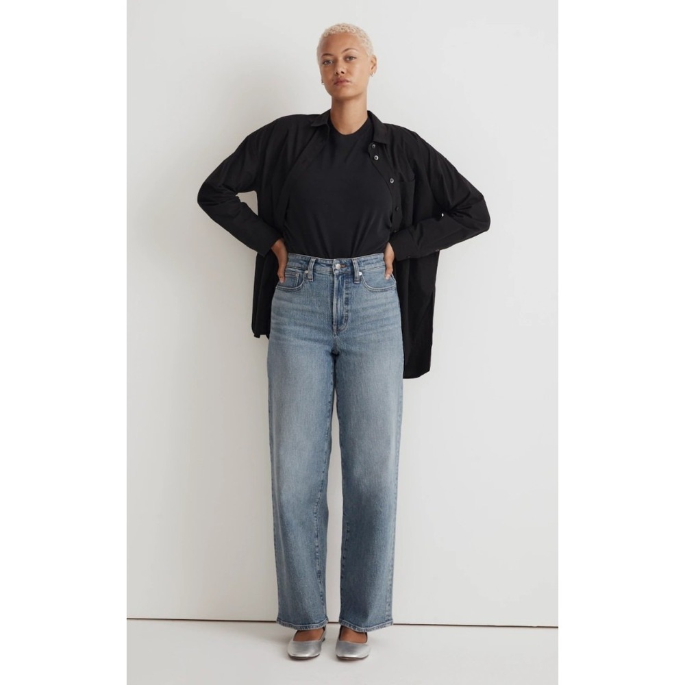 Madewell Light Wash Blue High-Rise Wide Leg Jeans